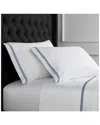 Melange Home 600 Thread Count Embroidered Sheet Set In Blue