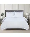 Melange Home 600 Thread Count Framed Embroidery Sateen Cotton Duvet Set In Blue