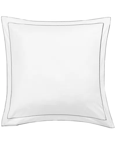 Melange Home 600 Thread Count Framed Embroidery Sateen Cotton Euro Shams In Grey