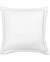 Melange Home 600 Thread Count Framed Embroidery Sateen Cotton Euro Shams In Grey