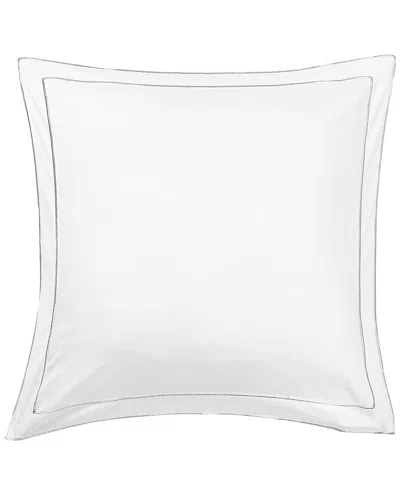 Melange Home 600 Thread Count Framed Embroidery Sateen Cotton Euro Shams In White