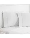 Melange Home 600 Thread Count Framed Embroidery Sateen Cotton Pillowcases In White