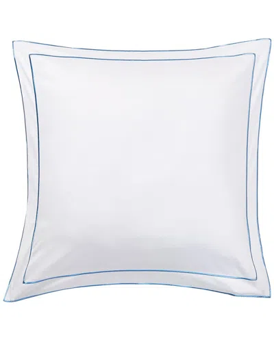 Melange Mélange Home 600 Thread Count Framed Embroidery Sateen Euro Sham Set In Blue