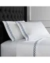 Melange Home T600 Rope Embroidered Sheet Set In Navy
