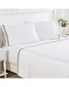 Melange Mélange Home 600 Thread Count Rope Embroidery Sheet Set In White