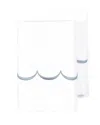 Melange Home 600 Thread Count Sateen Cotton Scallop Embroidered Pillowcases In Blue