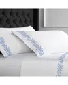 Melange Home Floral Vine Embroidery 4pc Sheet Set In Blue
