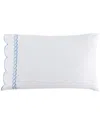 Melange Home 600 Thread Count Scallop Rope Embroidery Cotton Pillowcases In Blue
