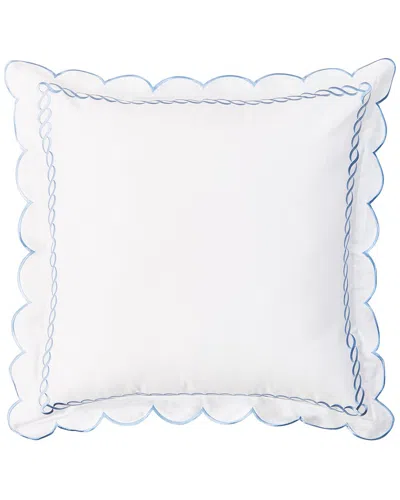 Melange Home 600 Thread Count Scallop Rope Embroidery Cotton Sheet Set In Blue