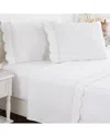 Melange Mélange Home 600 Thread Count Scallop Rope Embroidery Sheet Set In White