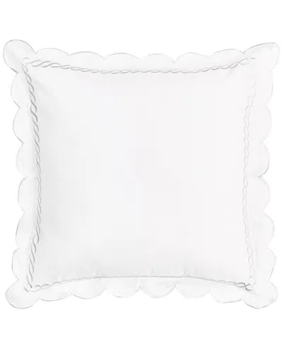Melange Home 600 Thread Count Scallop Rope Embroidery Euro Shams In White