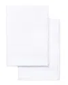 Melange Mélange Home 600tc Sateen Cotton 2 Stripe Embroidered Pillowcases In White