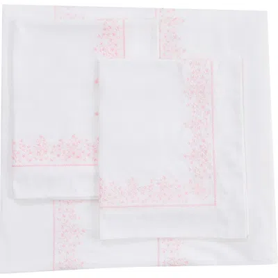 Melange Home Baby's Breath Embroidery Duvet Set In White