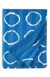 Melange Home Circles Kantha Cotton Coverlet In Indigo