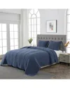 Melange Mélange Home Classic Vintage Stonewashed Cotton Quilt Set In Blue