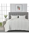 Melange Mélange Home Classic Vintage Stonewashed Cotton Quilt Set In White