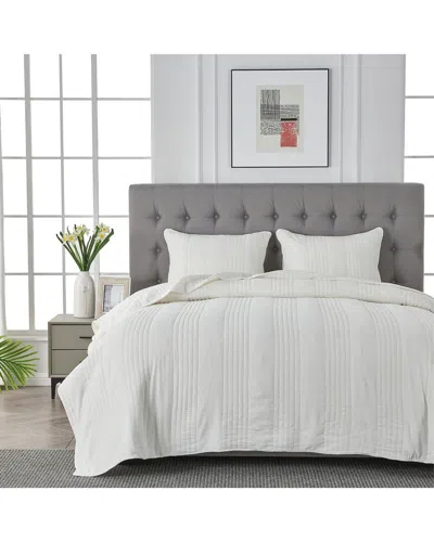 Melange Home Mélange Home Classic Vintage Stonewashed Cotton Quilt Set In White