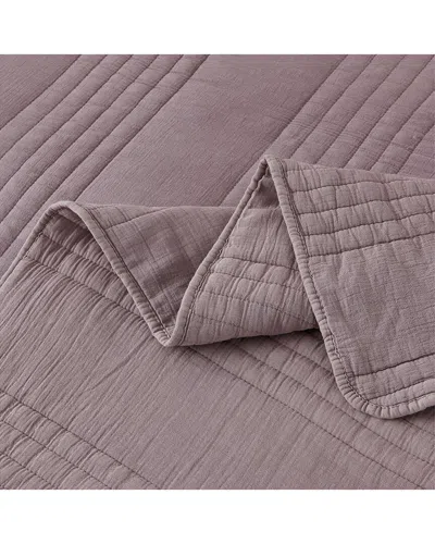 Melange Home Mélange Home Classic Vintage Stonewashed Quilt Set In Purple