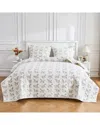 Melange Mélange Home Cotton Soft Flannel Horse Quilt Set In Gray
