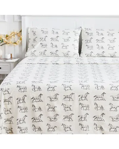 MELANGE MÉLANGE HOME COTTON SOFT FLANNEL HORSE SHEET SET
