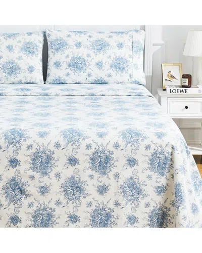 Melange Mélange Home Cotton Soft Flannel Vintage Floral Sheet Set In Multi