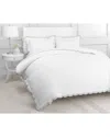 Melange Home Double Scalloped Embrodiery Duvet Set In Grey