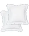 Melange Home Double Scalloped Embroidered Sham Pair In Blue