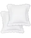 Melange Home Double Scalloped Embroidered Sham Pair In Grey