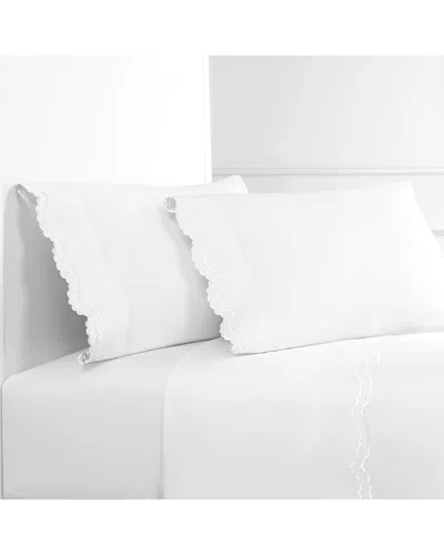 Melange Home Double Scalloped Embroidered Sheet Set