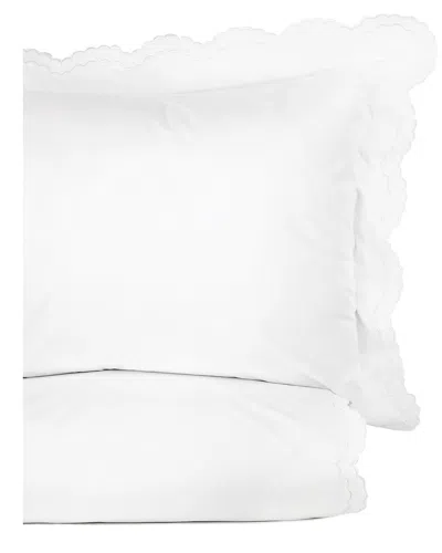 Melange Home Double Scalloped Embrodiery Duvet Set In White
