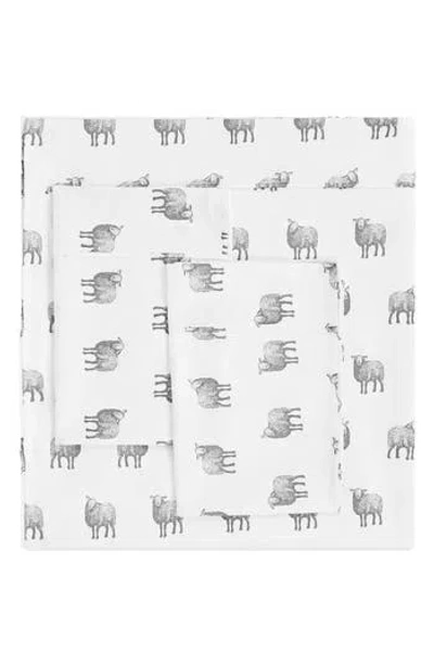 Melange Home Elephant Print 400 Thread Count Cotton Sheet Set In Gray
