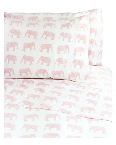 Melange Home Elephants 400 Thread Count Sheet Set In Pink