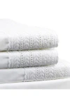 Melange Elizabeth Tonal Lace 4-piece Sheet Set In White/white