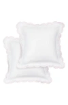 Melange Home Double Scalloped Embroidered Sham Pair In Ross