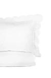 Melange Home Embroidered Scallop Trim Cotton Percale Duvet Set In White