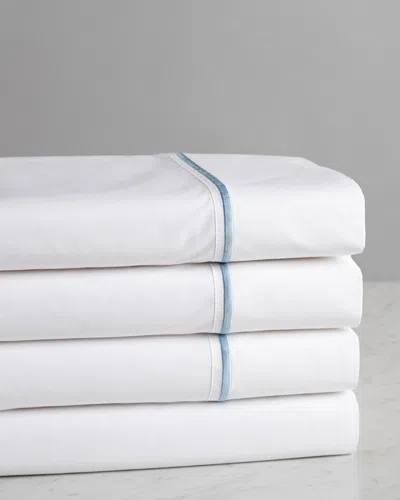 Melange Home Embroidered Stripe Cotton Sheet Set In White