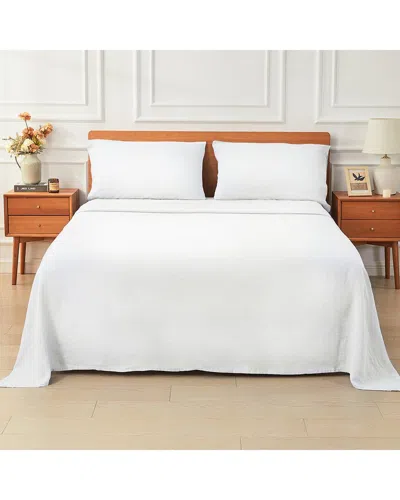 Melange Mélange Home European Linen Sheet Set In White