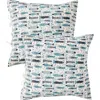 Melange Home Fish Handstitched Kantha Set Of 2 Cotton Shams In Indigo