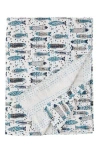 Melange Home Fish Kantha Cotton Throw Blanket In Indigo