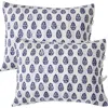 Melange Home Floral Paisley 2-pack Cotton Pick Stitch Shams In Indigo