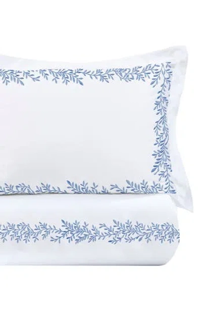 Melange Home Floral Vine 600 Thread Count Twin Duvet Set In Blue