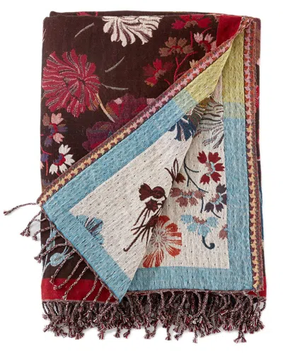 Melange Home Flower Bouquet Wool Blend Throw In Multi