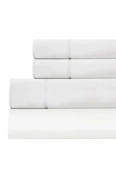 Melange Home Framed 600 Thread Count Sateen Sheet Set In White