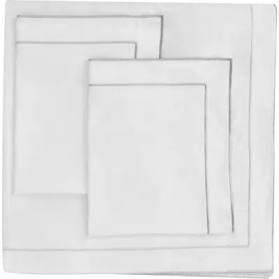 Melange Home Framed Embroidered Duvet & Sham Set In White/grey
