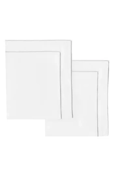 Melange Home Framed Sateen 2-pack 600 Thread Count Euro Shams In White