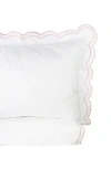 Melange Home Full/queen Double Scalloped Embroidered Duvet Set In Rose/white