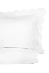 Melange Home Double Scalloped Embroidery Duvet Set In White