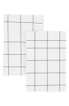 Melange Home Grid Percale Cotton Pillowcase Set