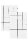 Melange Home Grid Percale Cotton Pillowcase Set