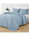 Melange Mélange Home Hand -stitched Halo Quilt Set In Blue